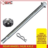 GPC Rear Hub Axle for GD110, RAIDER 150, RAIDER 150 FI, SNIPER 135, VEGA FORCE, VEGA FORCEi