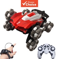 Kids RC Stunt Car with Gesture Manual Control, 6WD Twist Vehicle with Light Music Good Gift Kereta S
