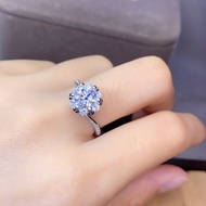 Eight Hearts Eight Arrows Peach Heart 6 Claws Zircon Ring Female Simulation Moissanite Ring