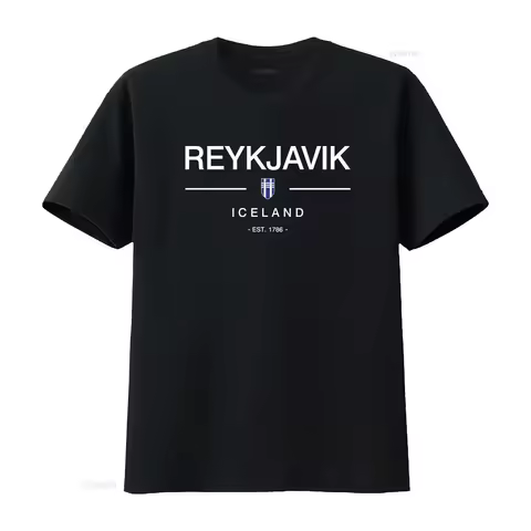 Reykjavik Icelandic T Shirt Vintage Style Print Funny Idea for Travel Lovers vintage Washed streetwe