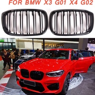 Gloss Black Front Kidney Grille Slat Style Grill  For BMW X3 G01 X4 G02 For BMW X3 25i 28i For BMW X