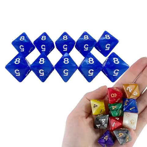 D8 Dice - 10PCS Mixed Color Eight-Sided Dice for RPG, Board Games