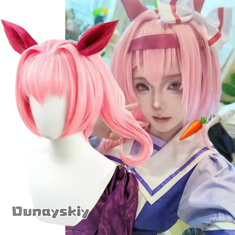aBc0 Uma Musume Pretty Derby Haru Urara Cosplay Costume Chun-Li Synthetic Hair Heat Resistant Fiber 