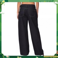 H&M (H&M) Women's Low Waist Jeans Sack Leg Curved Fit Straight Cut 1213944_1