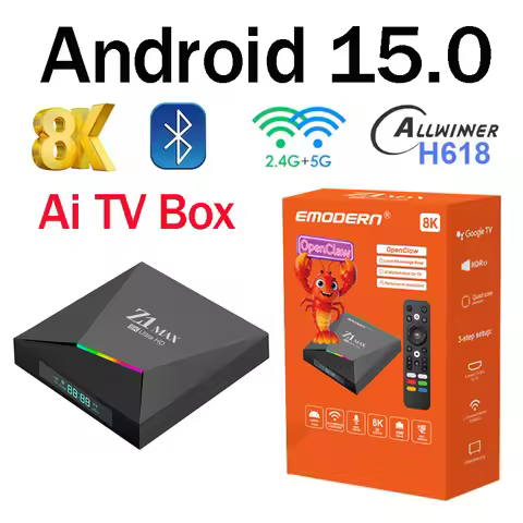TV Box Android 15.0 Z1 Max Voice Control HD 8K 4K Dual WiFi BT5.2 Allwinner H618 Video Media Player 