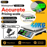 40kg Rechargeable Digital Price Computing Scale Penimbang Harga Pasar LCD Commercial Weight Timbang称