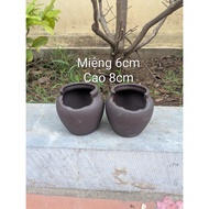 BS176 Combo of 2 ceramic bonsai jars, mouth 6, height 8 cm