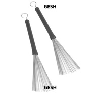 GESH ​2Pcs ​Retractable Wire Brushes​, Retractable ​2Pcs Drum Brush​, Comfortable Rubber Handles ​St