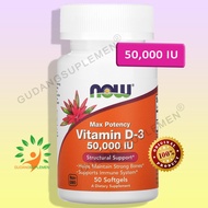 NOW Max Potency Vitamin D3 50,000 IU 50 Softgels | D-3 50000 immunity and increases pregnancy soluti