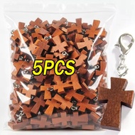 5/3/2Pcs Wooden Cross Pendant - for Bracelet Necklace Keychain Making - Fashion Mini Crosses - Craft