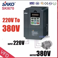 SAKO SKI670 INPUT 1 เฟส AC 220V OUTPUT 3 เฟส  380V  MINI VFD MINI VFD อินเวอร์เตอร์ ตัวแปรความถี่