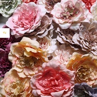 LAKAMMY 5PCS Artificial Flower, Pink Purple Red Grey Decorative Peony Flower Heads, Flower Heads Scr