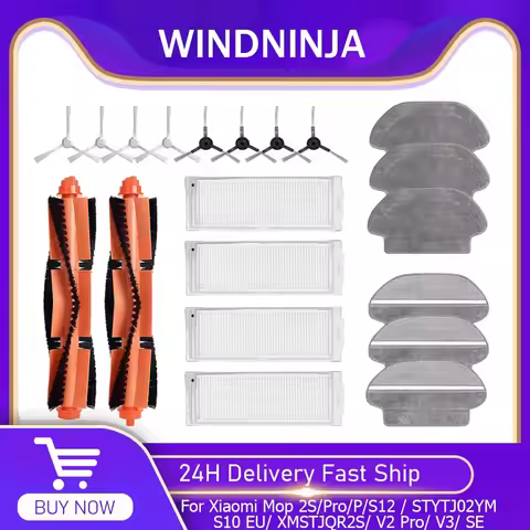 For Xiaomi Mop 2S/Pro/P/S10EU/STYTJ02YM/V3/SE Robot Vacuum Main Side Brush Filter Mop Cloths Accesso