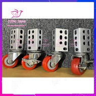 Bánh xe đẩy lắp ráp kệ sắt v lỗ vòng bi bạc đạn trọng tải 200kg