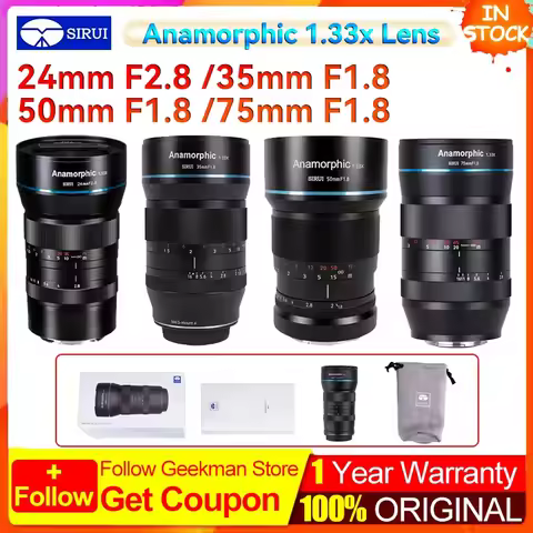 SIRUI Anamorphic Lens 35mm F1.8 24mm F2.8 50mm F1.8 75mm F1.8 1.33x Cinema Lens for Leica for Sony f