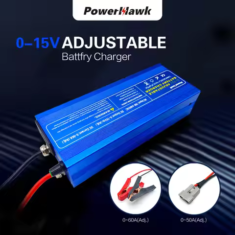 12v Lifepo4 Battery Charger 50A/60A power bank Voltage Current AdjustablFast Charge Lithium Battery 
