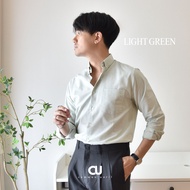 เสื้อเชิ้ตแขนยาว ⭕ คอปก ⭕ เสื้อเชิ้ต แขนยาว ผู้ชาย Minimal Shirt Oxford  ผ้าคอตตอนออกฟอร์ด 11 color 