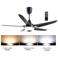 Kronos By Deka 5 Blade Ceiling Fan 56” with Remote Control And LED Light Kipas Siling V5 DR20L