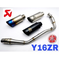 Exhaust Yamaha Y16ZR Akrapovic Short Full System Y16 Tabung Muffler Rainbow Ekzos AKRA Accessories M