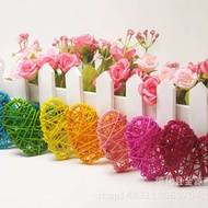 6cm Rattan Christmas Heart Shape Kindergarten Corridor Decoration Shopping Mall Decoration Pendant P