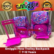 SMIGGLE Flow Trolley Backpack With Light Up Wheels 100% original