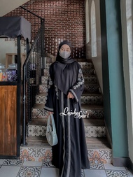 murah abaya outer cardigan bordir tulang kancing cetit