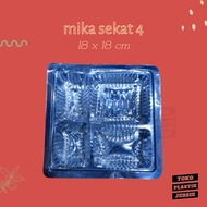 Clear mica 4 compartments 5/s, contents 100 pcs - size 18x18 cm 20x20 cm/ Disposable