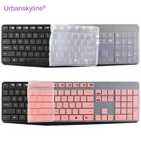 K235 MK235 MK315 K375s Keyboard Cover for Logitech Wireless Black Clear Transparent Silicone Protect