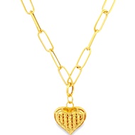 Top Cash Jewellery 916 Gold Linking Hollow Heart Necklace