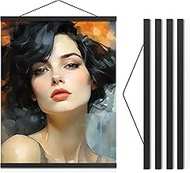 Travelization Magnetic Poster Hanger 36” Black Wood Frame with Strong Magnets, Fits 36x24, 36x40, an