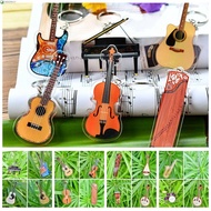 NEEDWAY Guitar Acrylic Keychain, Ukulele VIOLIN Guitar Model Pendant, Bass Pendant Cello Clarinet Dj