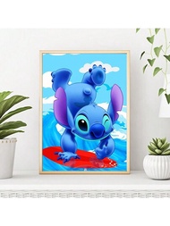 寶石畫「Lilo Stitch」鑲嵌圖片1片鑽石馬賽克純圓形動物漫畫新品手工禮品