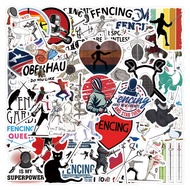 55pcs Fencing Fencing-themed doodle stickers