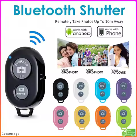 Bluetooth Shutter Release Remote For Phones/Laptop/Tablet/PC Mini Wireless Camera Shutter With Free 