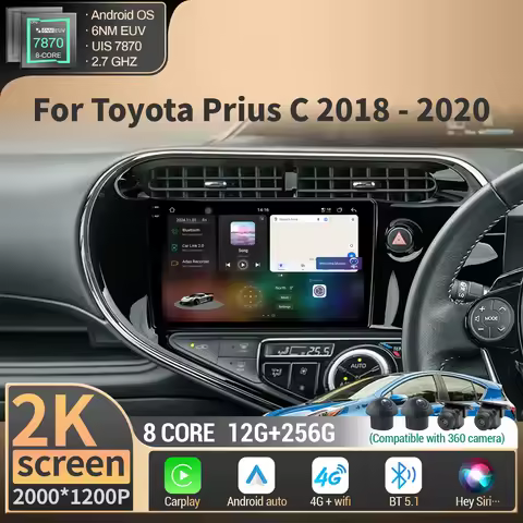 Car Radio Multimedia For Toyota Prius C 2018-2020 Android Wireless Bluetooth Carplay 4G GPS CPU 7870