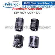 (1pcs) 63V 400V 420V 450V Capacitor 100uF 180uF 220uF 330uF 390uF 470uF 560uF 680uF 820uF 1000uF D30