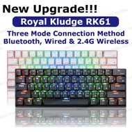 [Hot Swappable] Royal Kludge RK61 Real Mechanical Keyboard Gaming Bluetooth Wireless 60% RGB RK 61 61 Keys 3 Mode Keychr