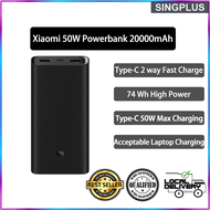 【SG LOCAL SELLER】 Xiaomi Mi 20000mAh 50W Power Bank Fast Charge Type-C Powerbank Charger Smartphone Laptop