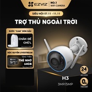Camera Wifi Ngoài Trời EZVIZ H3 2K(3MP)&3K(5MP)AI Phát Hiện Chuyển Động Người & Xe CộGhi Hình Màu Ba