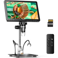 TOMLOV DM9 Max 10.1" HD IPS HDMI Digital Microscope 1500X, 20MP Coin Microscope Magnifier LCD Solder