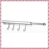 Closet Valet Rod 12 Inch Pull Out Clothes Hanger with 4 Hooks Slide Out for Closets