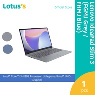 Lenovo IdeaPad Slim 3 (FGMJ Grey / FHMJ Blue) Laptop (i3-N305,8GB,512GB,15.6",W11,H&S+M365)