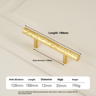 Solid Brass Handles Vintage Hammered Wardrobe Handle Modern Kitchen Cabinets Door Handles Gold Draw