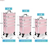 Make Up Bagasi 4 Tingkat - Merah Jambu | Beg Peusun Solek Juruteknik Kosmetik Kereta Api Profesional