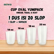 [1 BOX] Oval Cup 14oz/16oz/18oz/22oz 7gr | YUMI PACK Plastic Coffee, Milk, Tea Cups