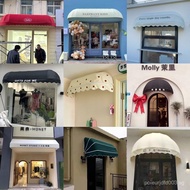 French Curved Awning Door Head Decoration Fixed Trapezoidal Sunshade Shop Folding Semi-Circular Wate