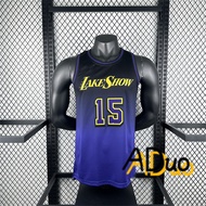 2025 Los Angeles Lakers Basketball Jersey # 15 Austin Reaves City Edition Hot Pressed Jersey
