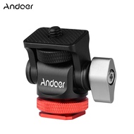 Andoer Mini Monitor Mount Tripod Head Cold Shoe Adapter Aluminum Alloy 1/4 Inch Screw for Mounting C