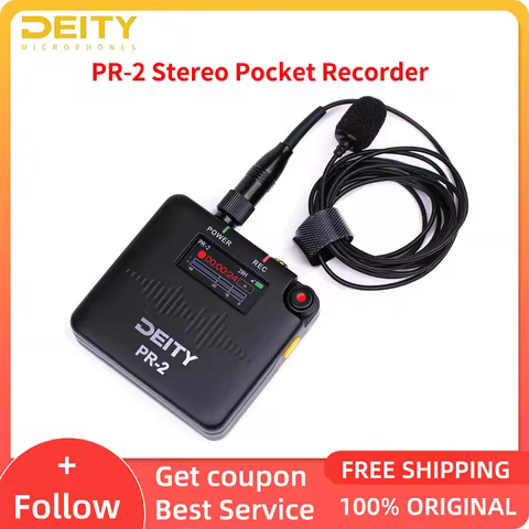 Deity PR-2 Stereo Pocket Recorder with Lavalier Mic (Global Kit) for Vlog Video DSLR Interview Recor