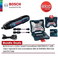 BOSCH GO 2 SOLO Smart Screwdri - 06019H21L1 + BOSCH AC 33pcs X-Line Screwdriver Bits Mini Set - 2607